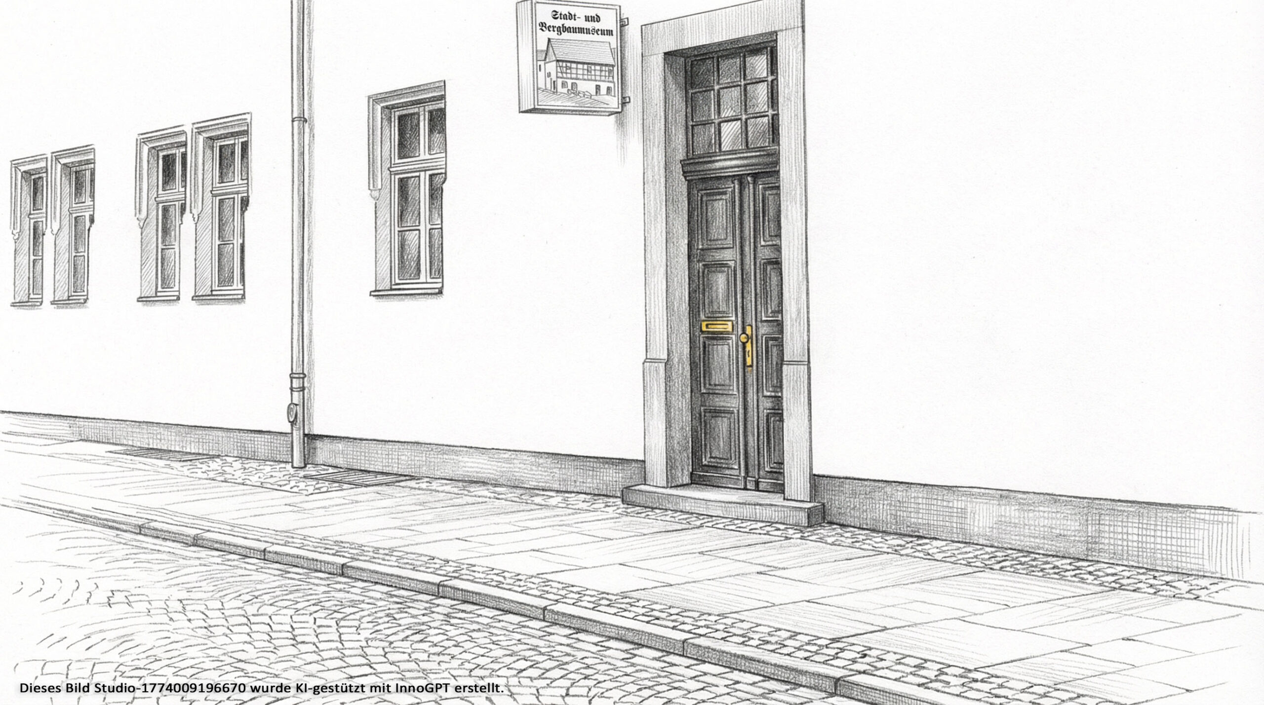 Bleistift-Skizze Stadt- und Bergbaumuseum